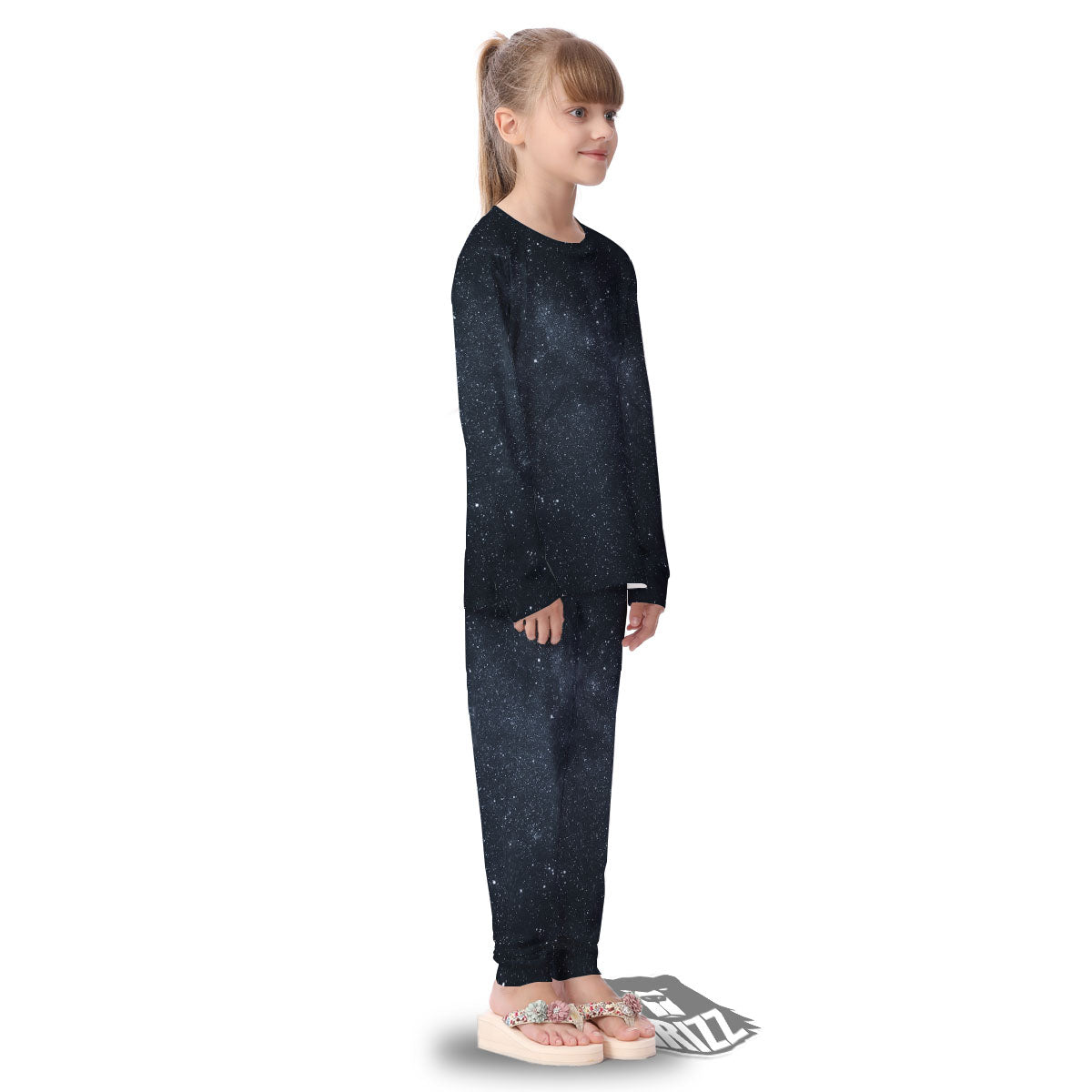 Space Dark Print Kid's Pajamas-grizzshop