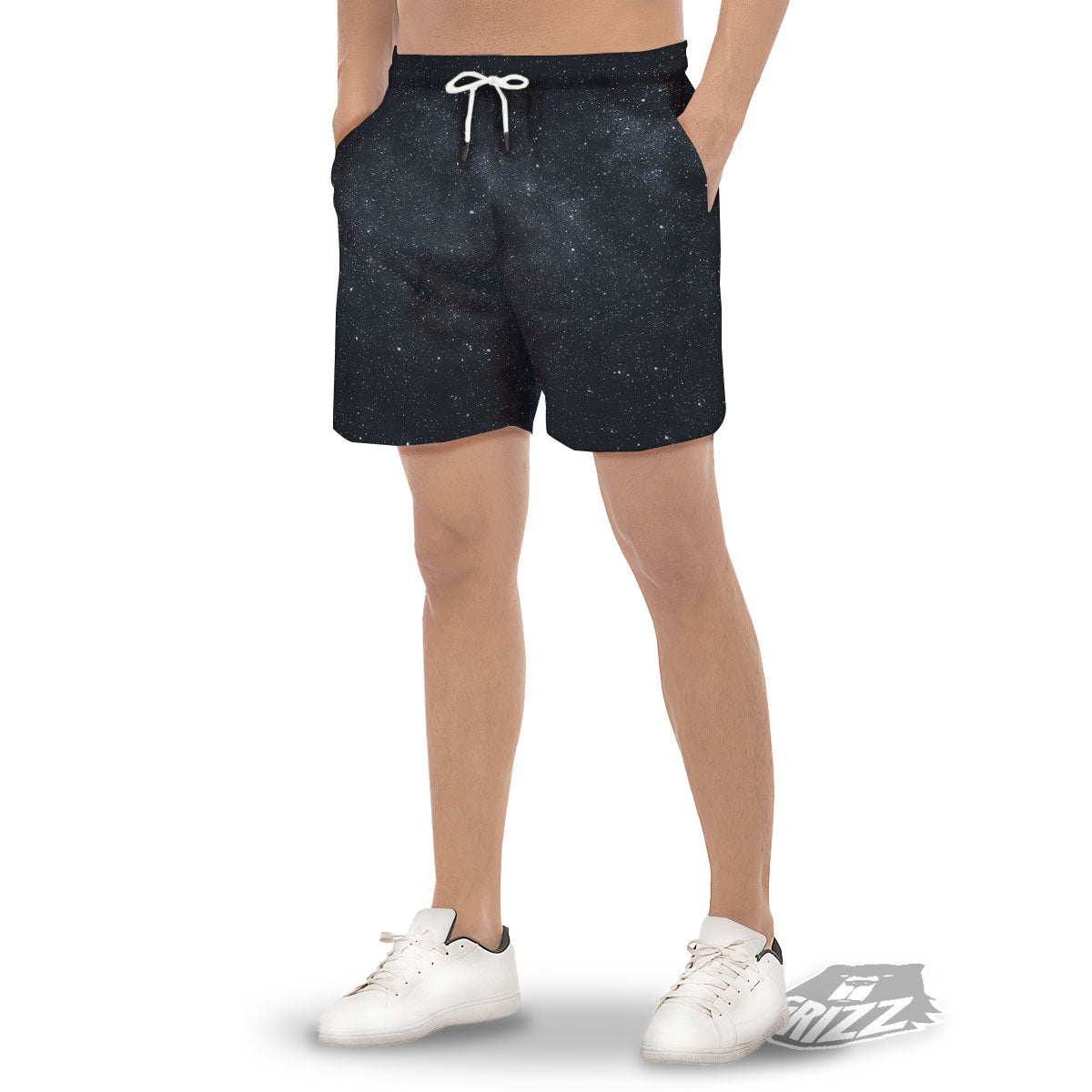 Space Dark Print Men's Gym Shorts-grizzshop