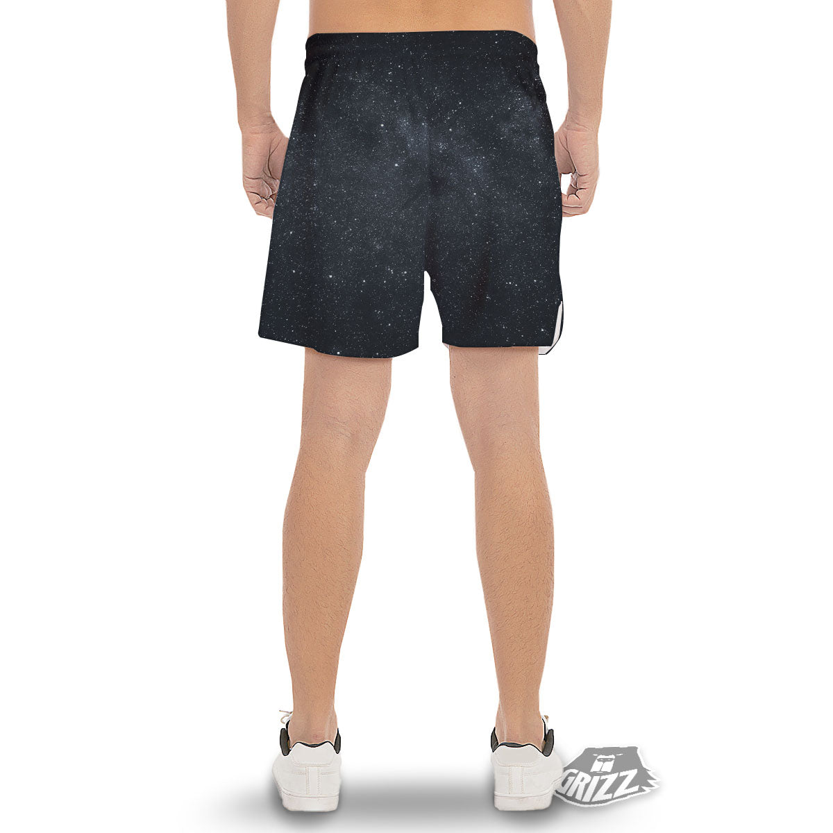 Space Dark Print Men's Gym Shorts-grizzshop