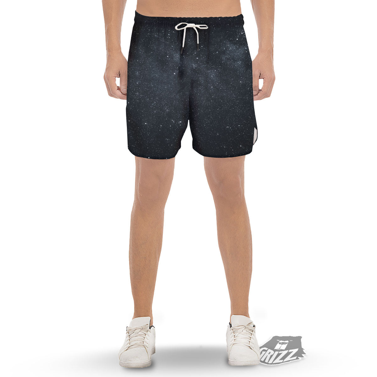 Space Dark Print Men's Gym Shorts-grizzshop