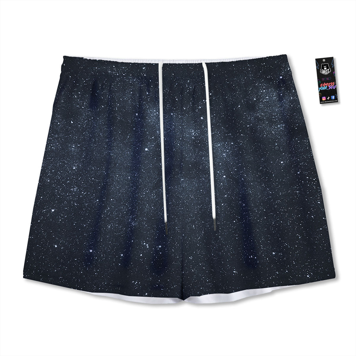 Space Dark Print Mesh Shorts