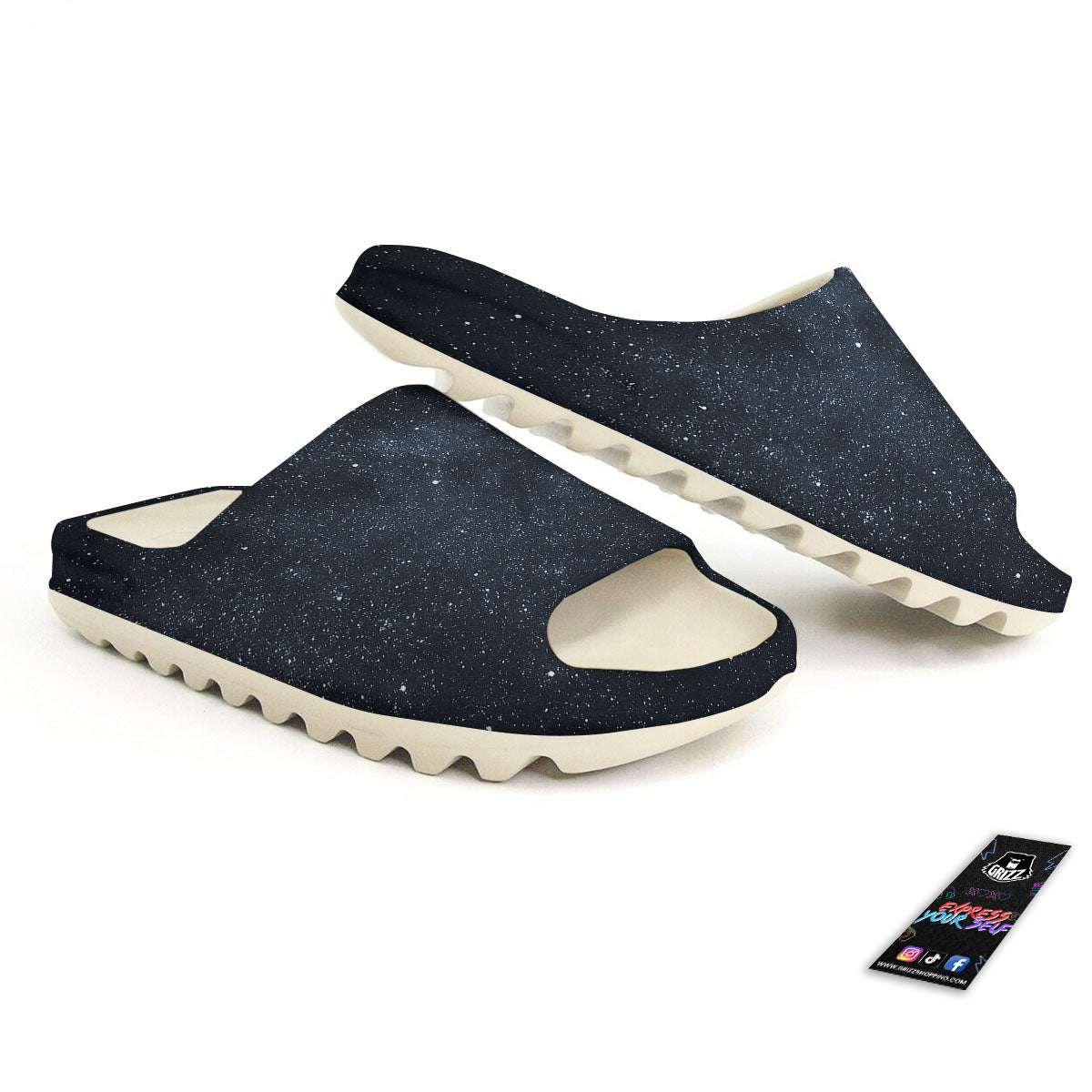 Space Dark Print Sandals-grizzshop