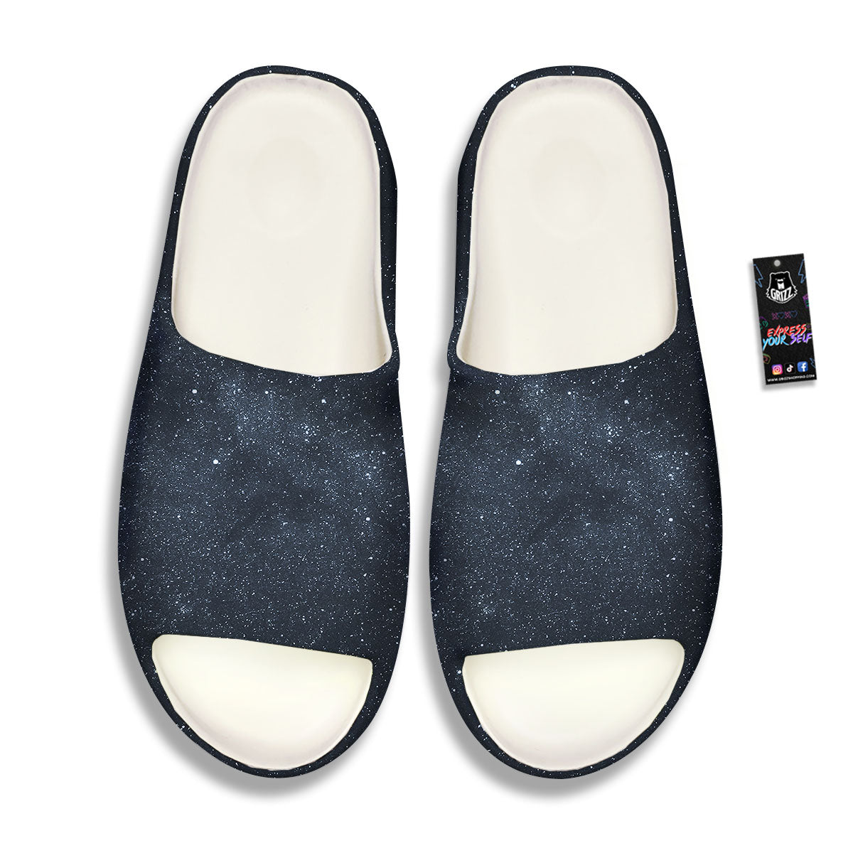Space Dark Print Sandals-grizzshop