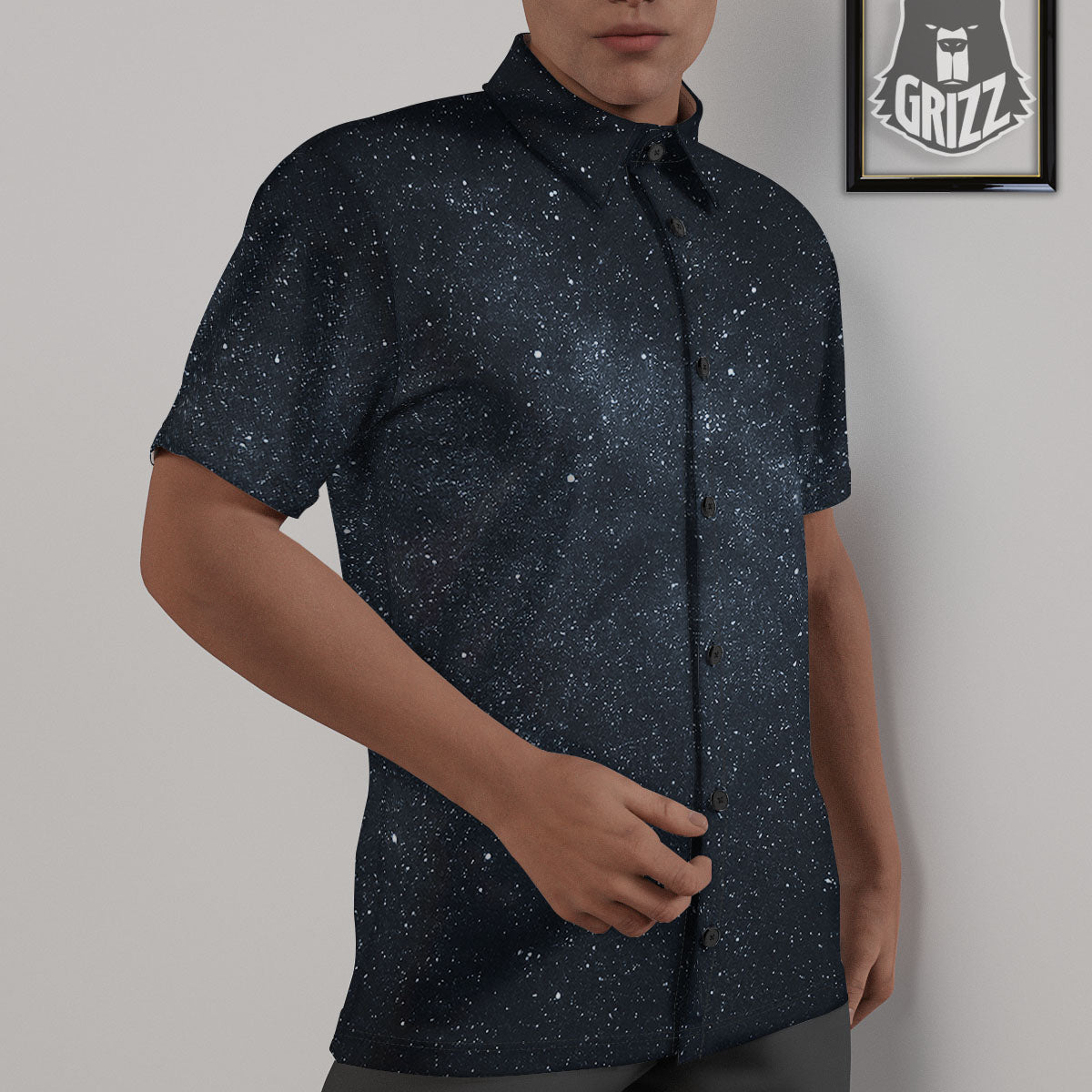 Space Dark Print Untucked Shirts-grizzshop