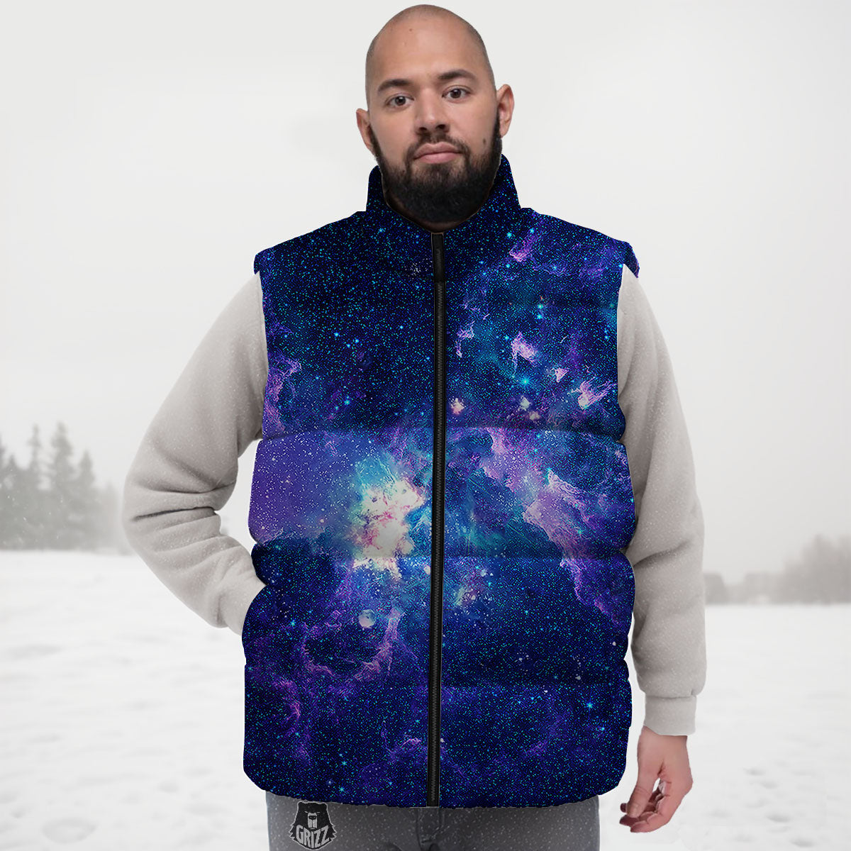 Space Deep Print Down Vest
