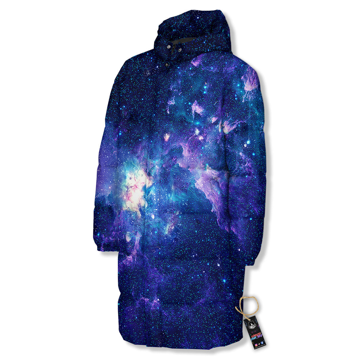 Space Deep Print Long Down Jacket-grizzshop