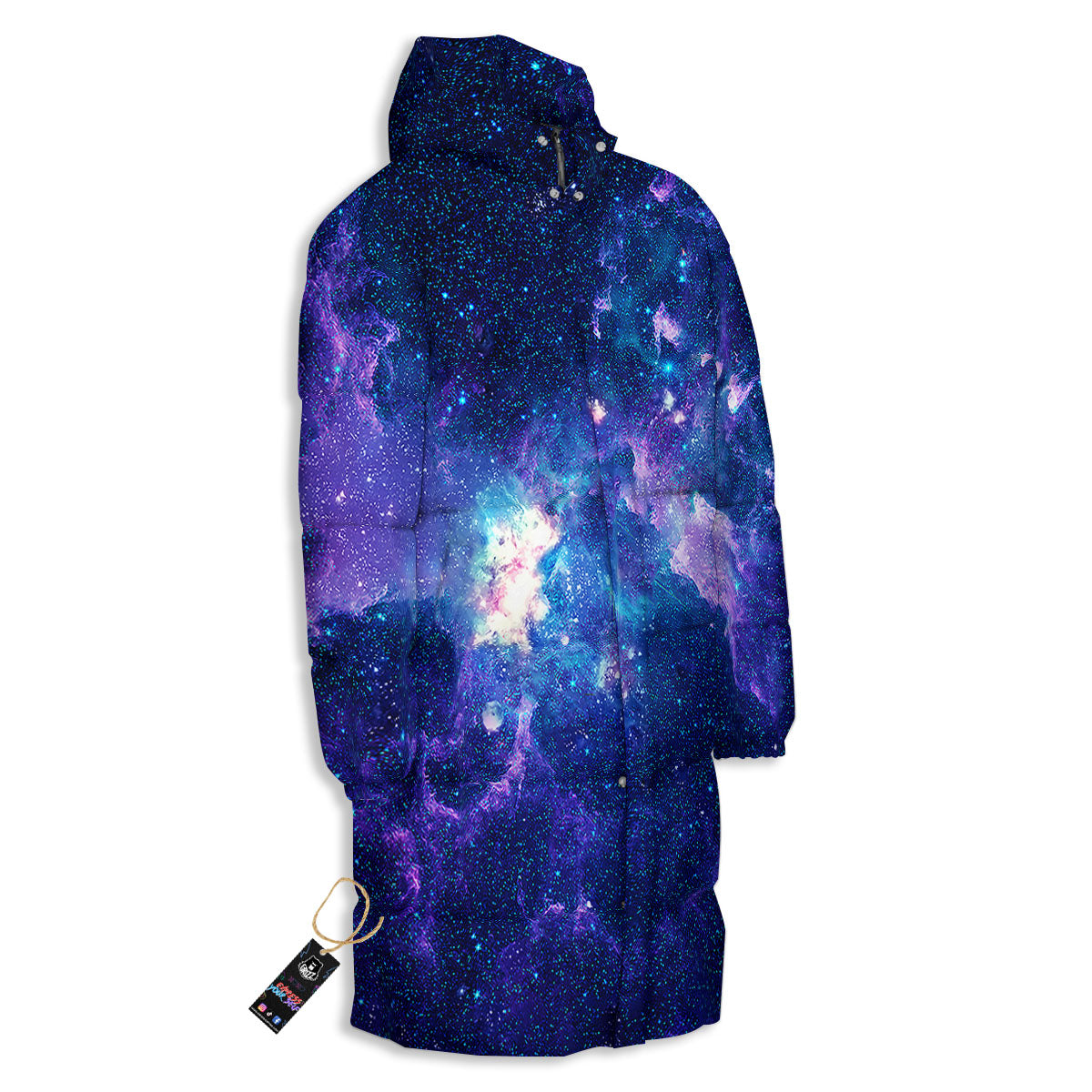 Space Deep Print Long Down Jacket-grizzshop