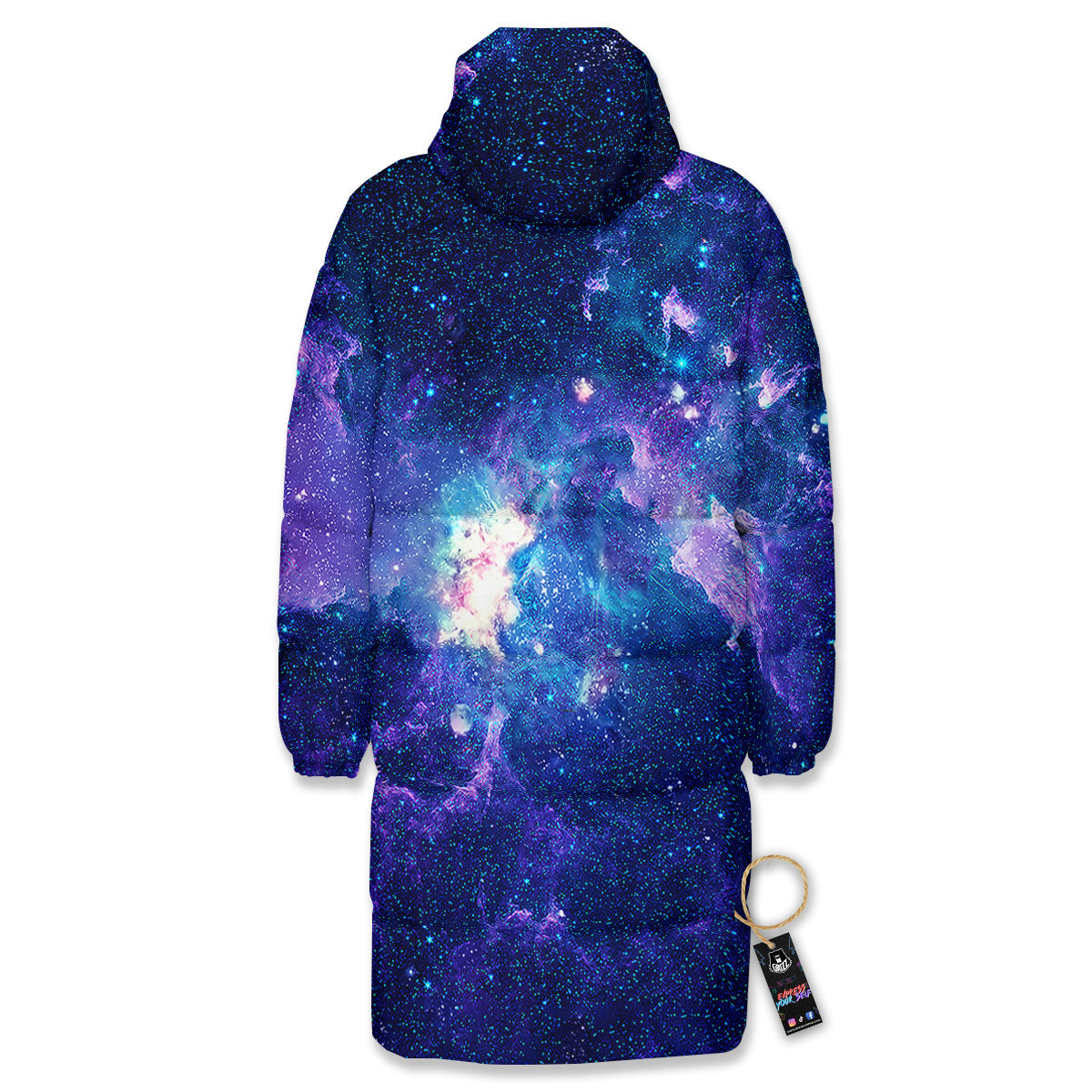 Space Deep Print Long Down Jacket-grizzshop