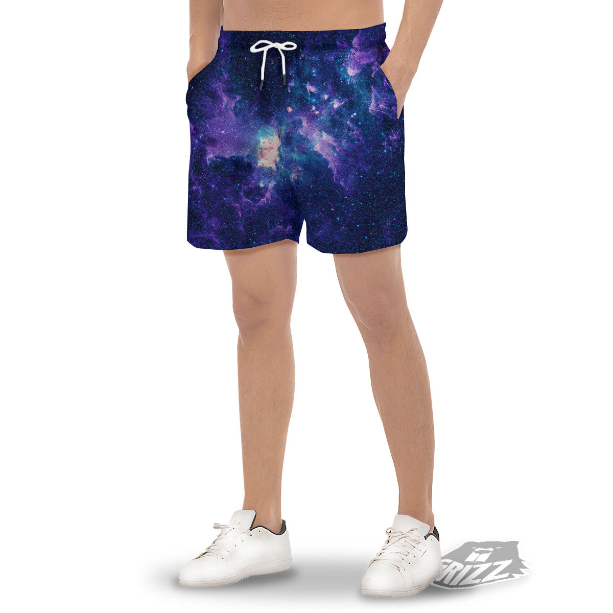 Space Deep Print Men's Gym Shorts-grizzshop