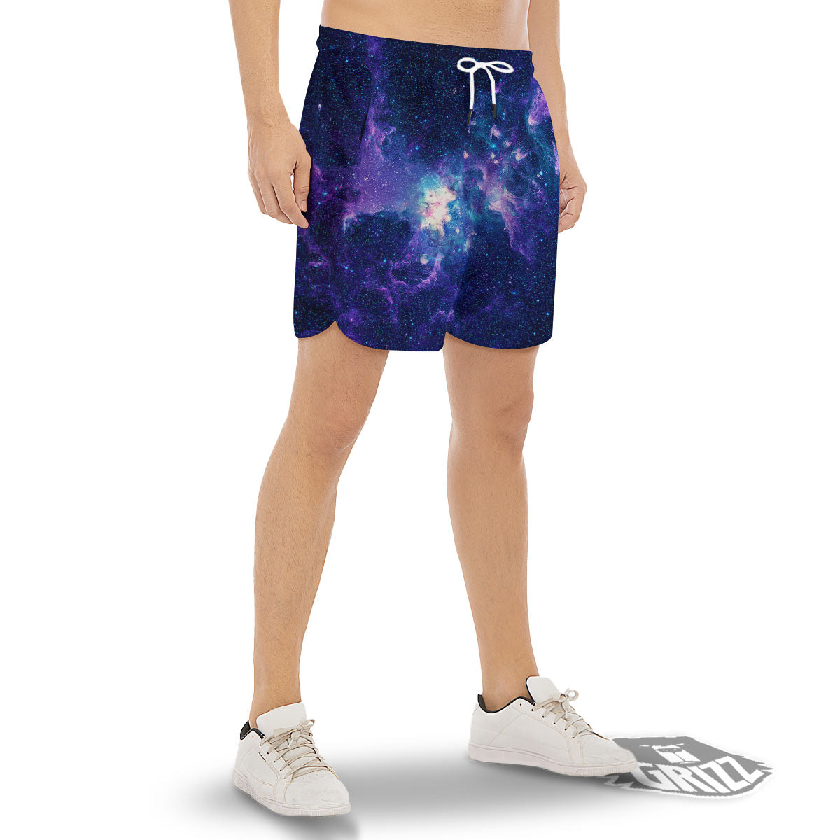 Space Deep Print Men's Gym Shorts-grizzshop