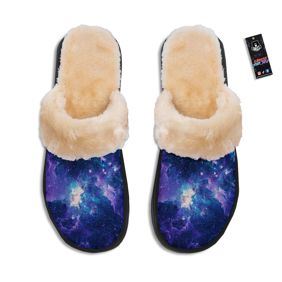 Space Deep Print Slippers-grizzshop