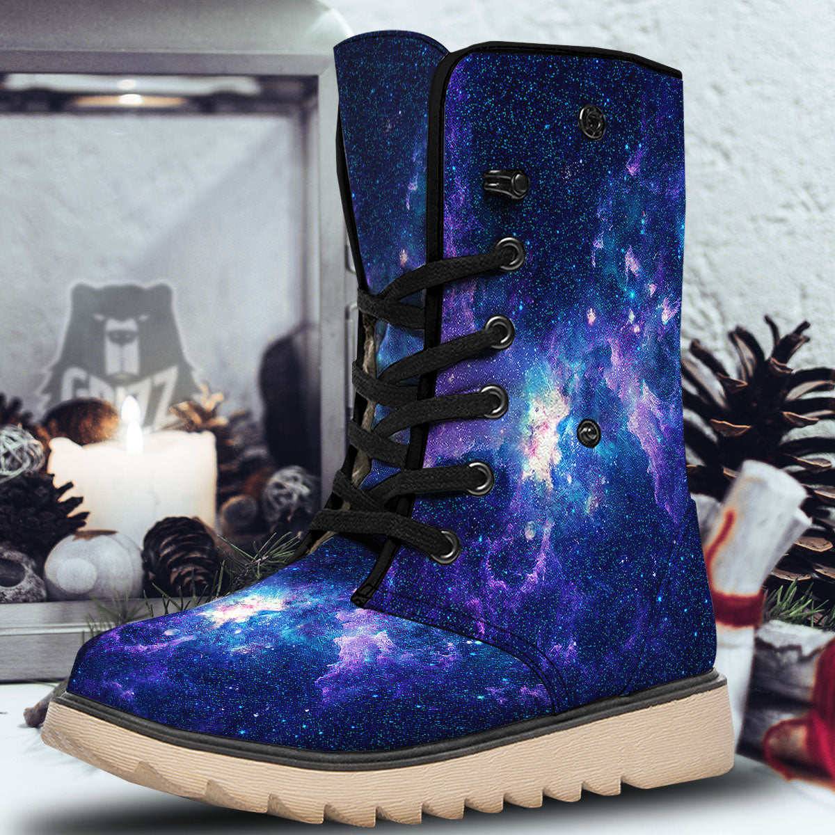Space Deep Print Snow Boots-grizzshop