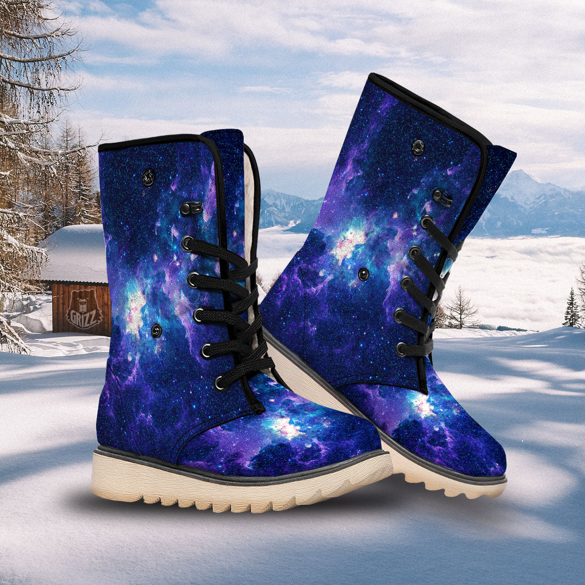 Space Deep Print Snow Boots-grizzshop