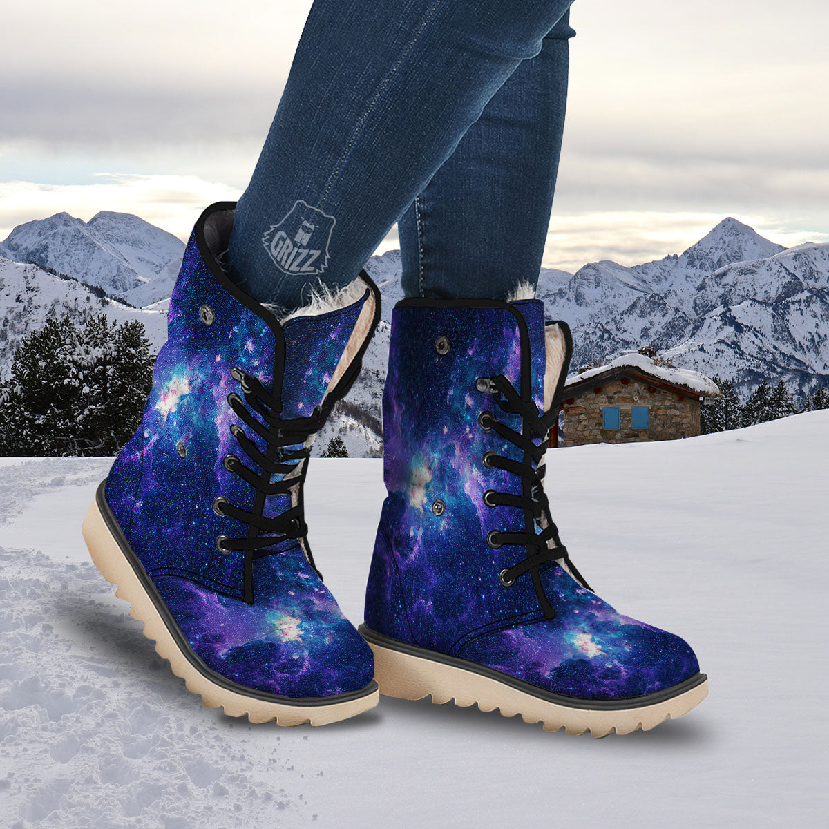 Space Deep Print Snow Boots-grizzshop