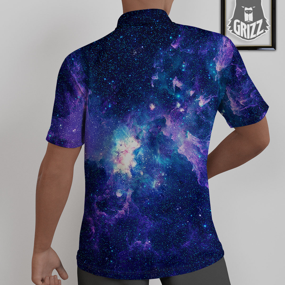 Space Deep Print Untucked Shirts-grizzshop