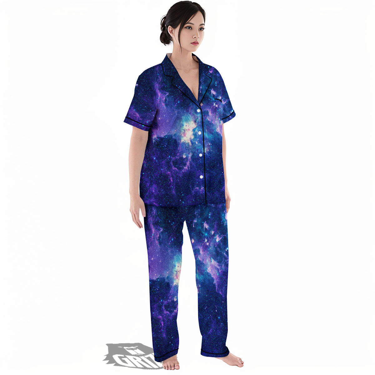Space Deep Print Women's Pajamas Set-grizzshop