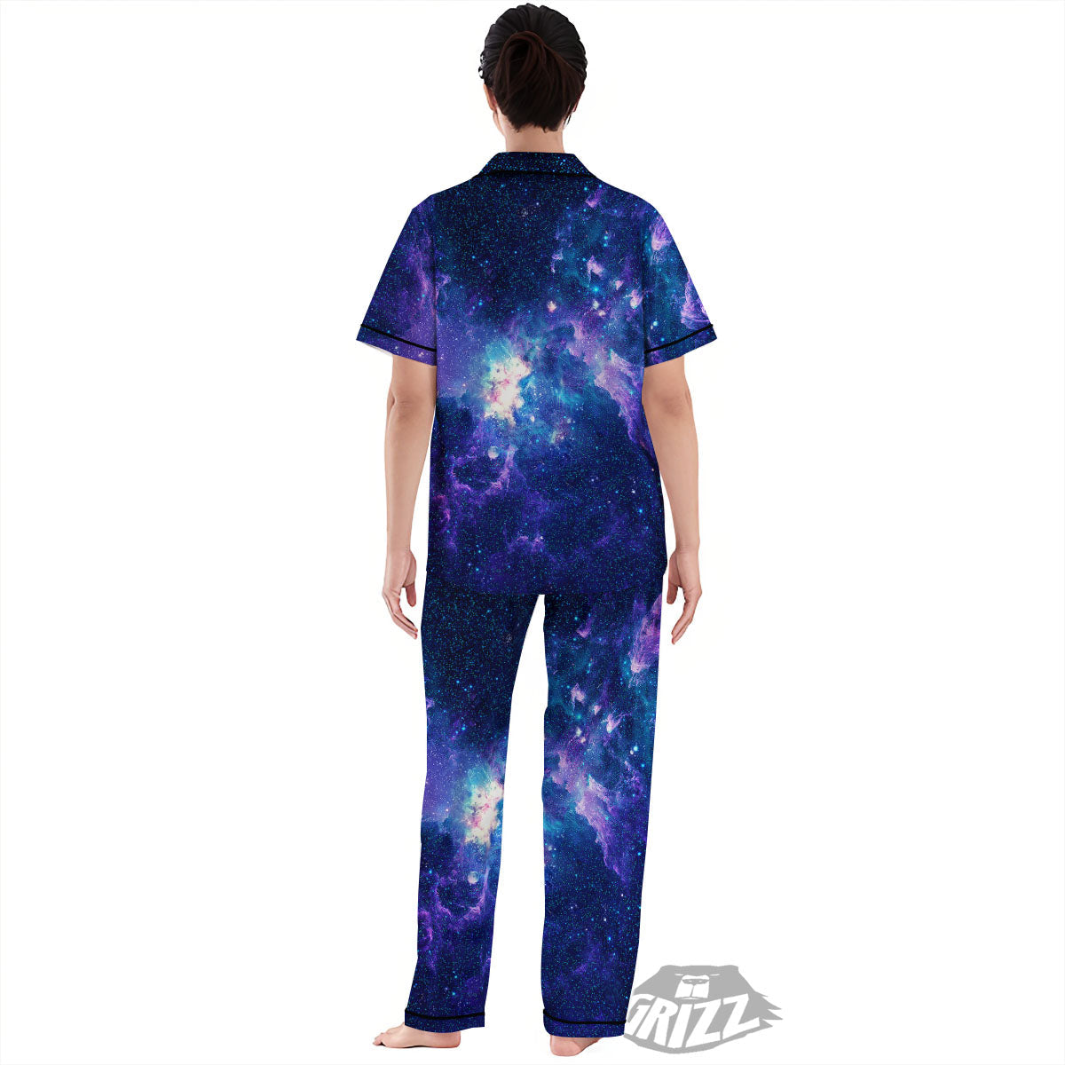 Space Deep Print Women's Pajamas Set-grizzshop
