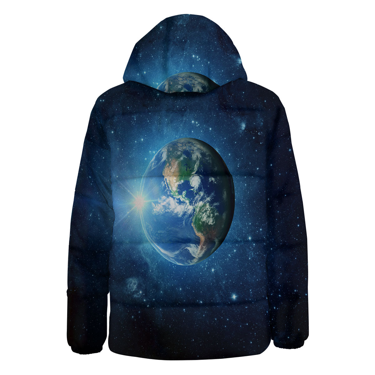 Space Earth Planet And Print Down Jacket-grizzshop