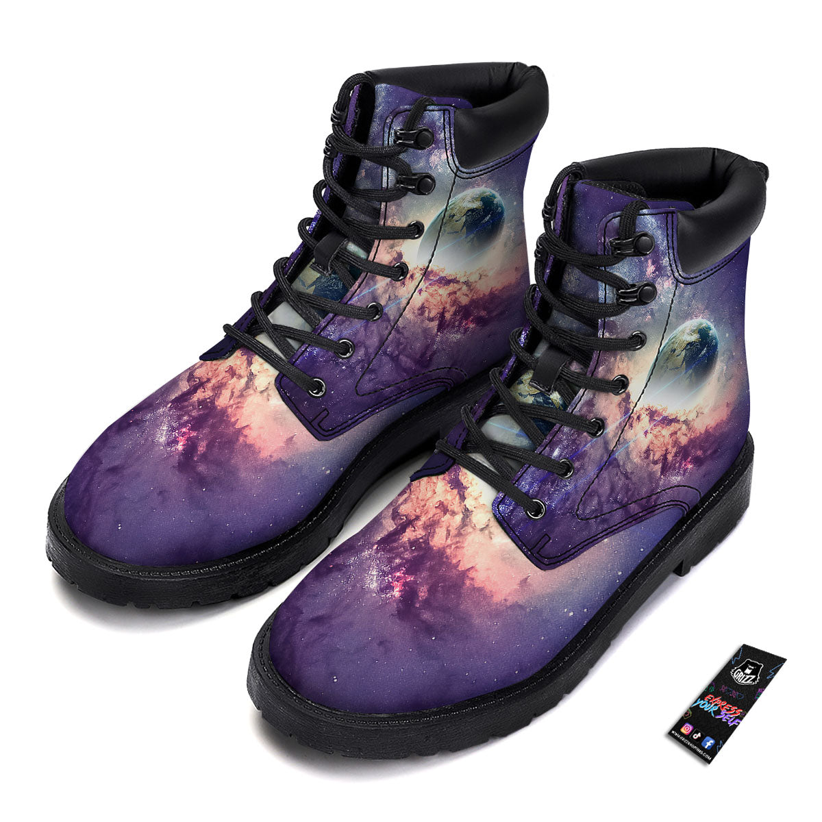 Space Endless Print Boots-grizzshop