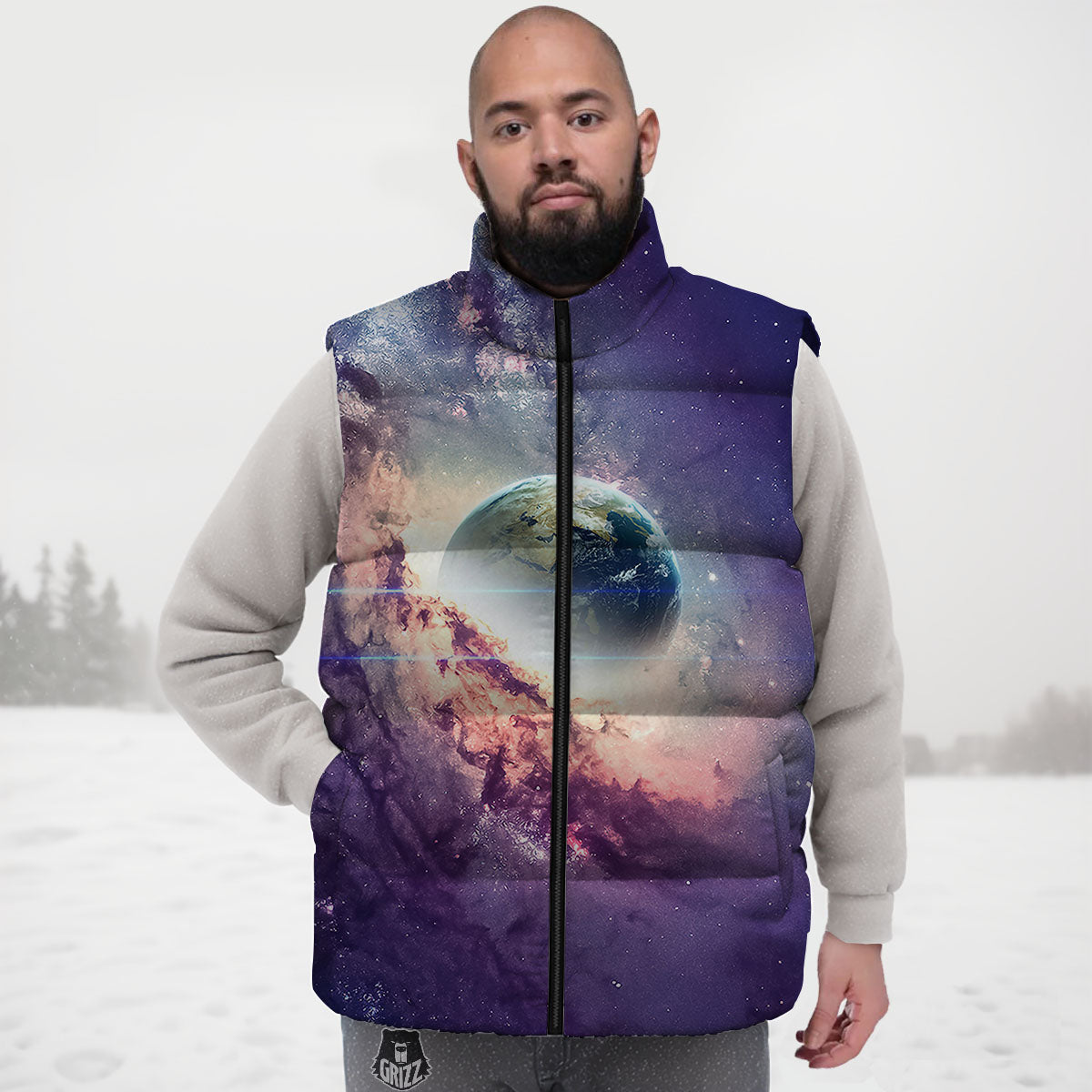 Space Endless Print Down Vest