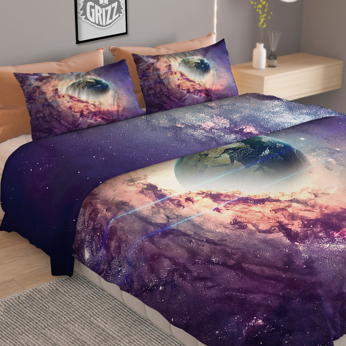 Space Endless Print Duvet Cover Bedding Set