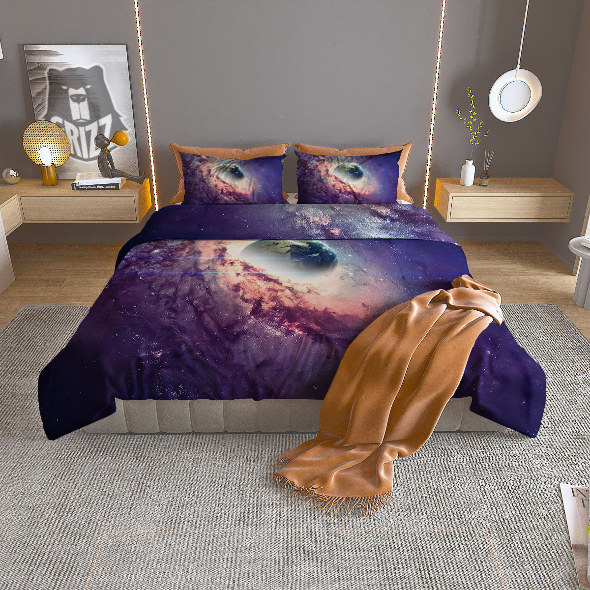 Space Endless Print Duvet Cover Bedding Set