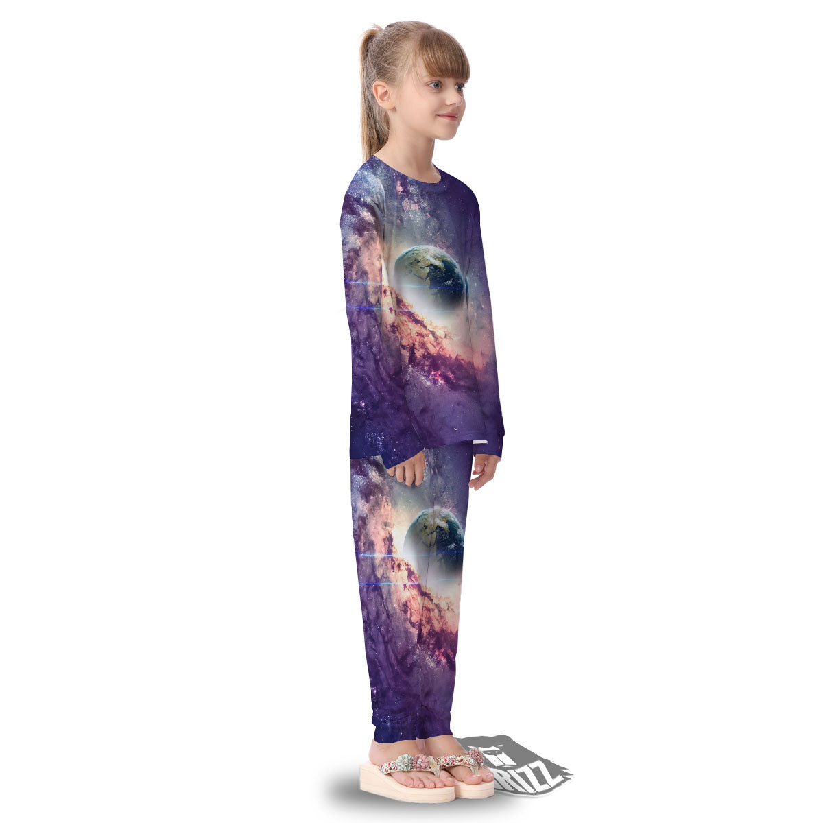 Space Endless Print Kid's Pajamas-grizzshop