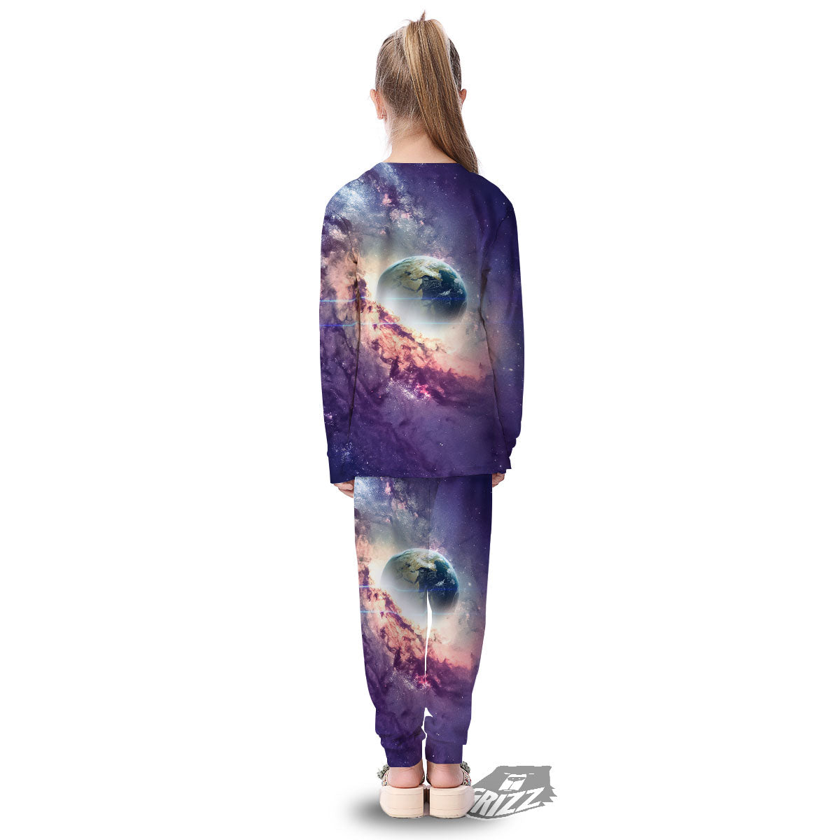 Space Endless Print Kid's Pajamas-grizzshop