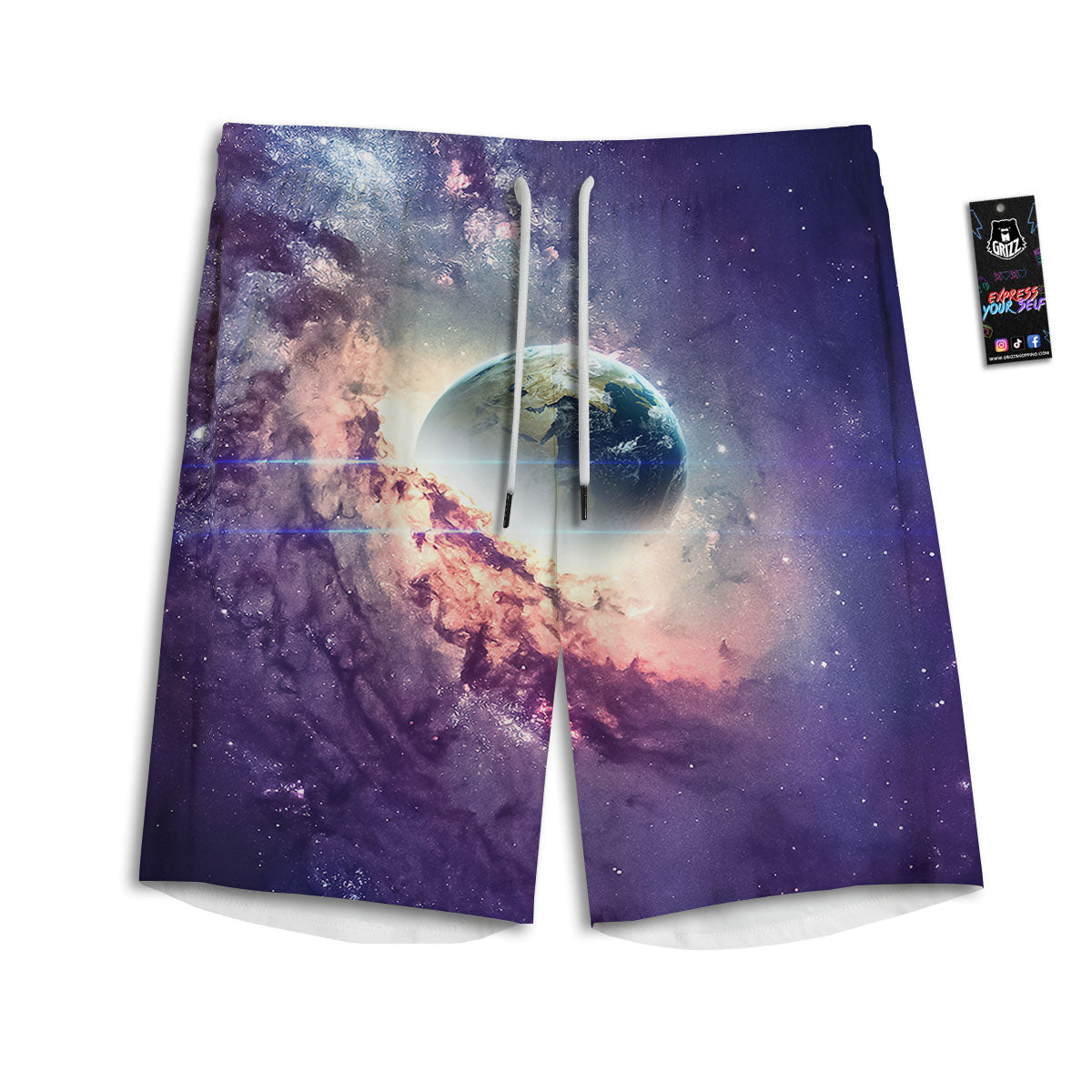 String Lights LED Christmas Print Men's Athletic Shorts
