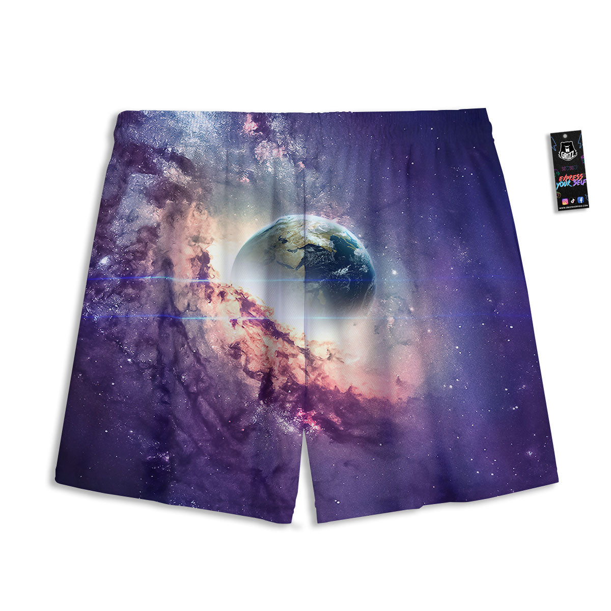 Space Endless Print Mesh Shorts