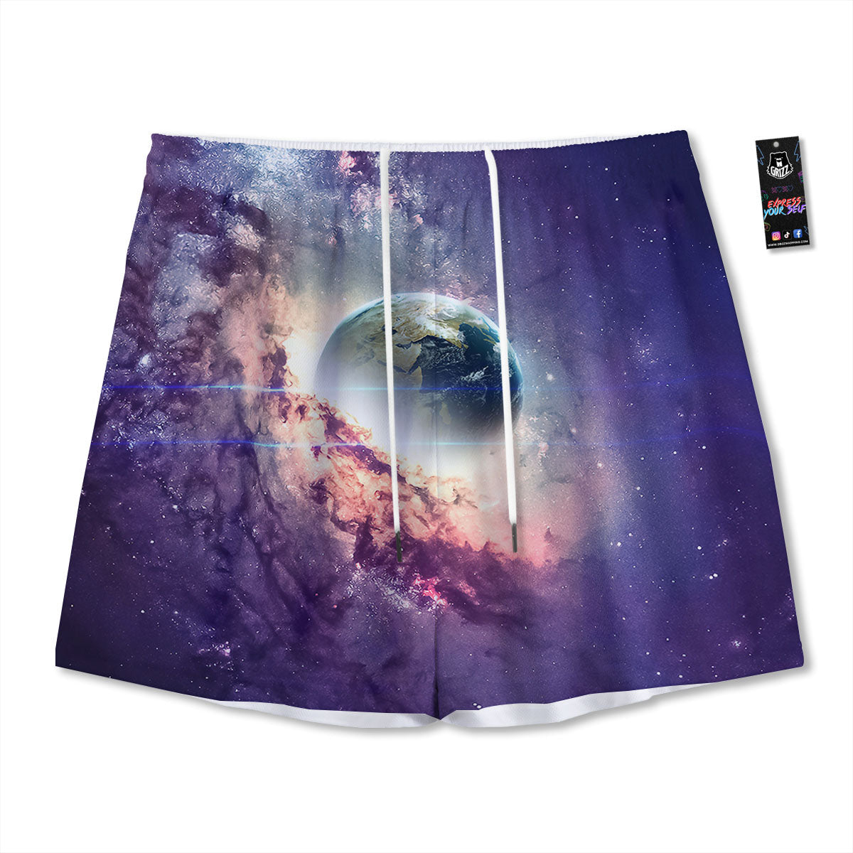 Space Endless Print Mesh Shorts