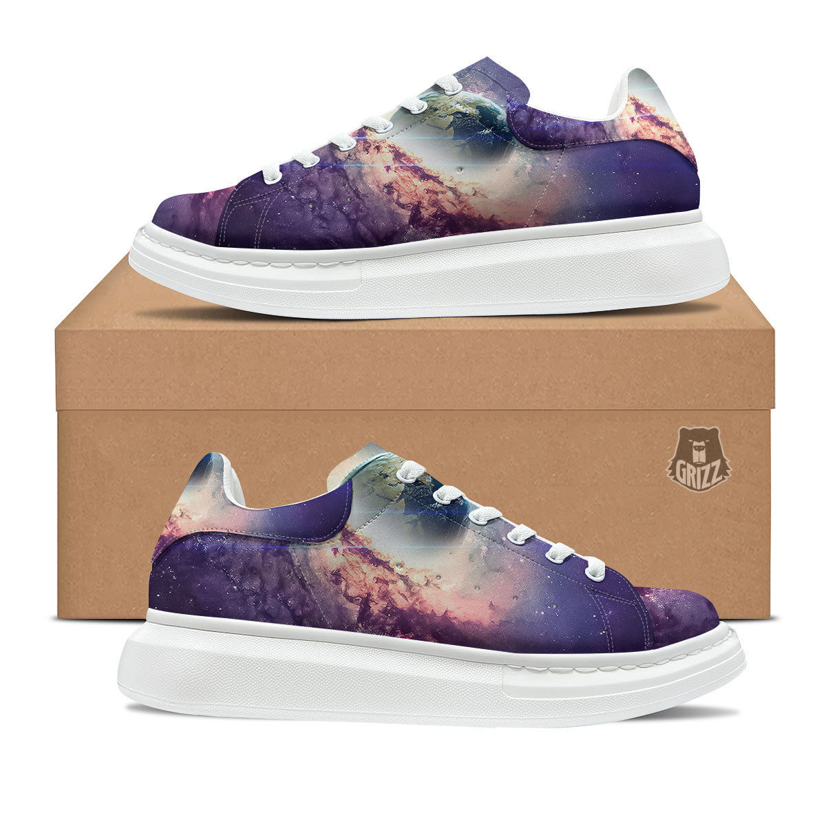 Space Endless Print Platform Shoes-grizzshop