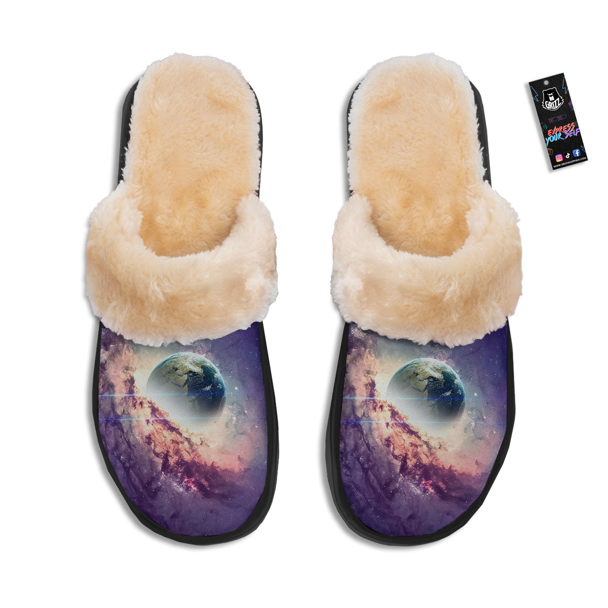 Space Endless Print Slippers-grizzshop