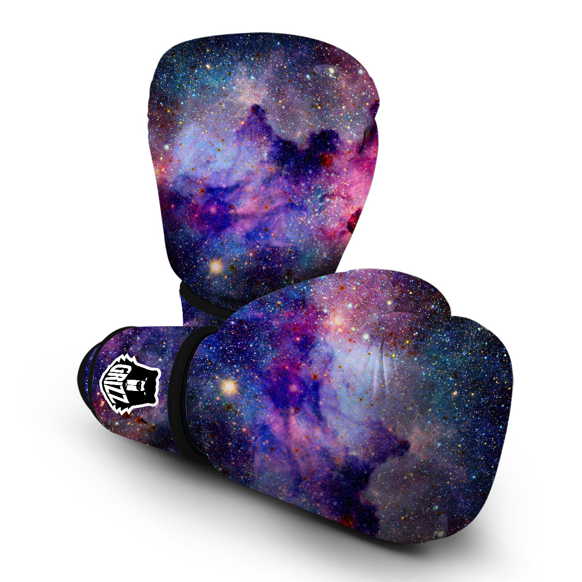 Space Galaxy Purple Stardust Print Boxing Gloves-grizzshop