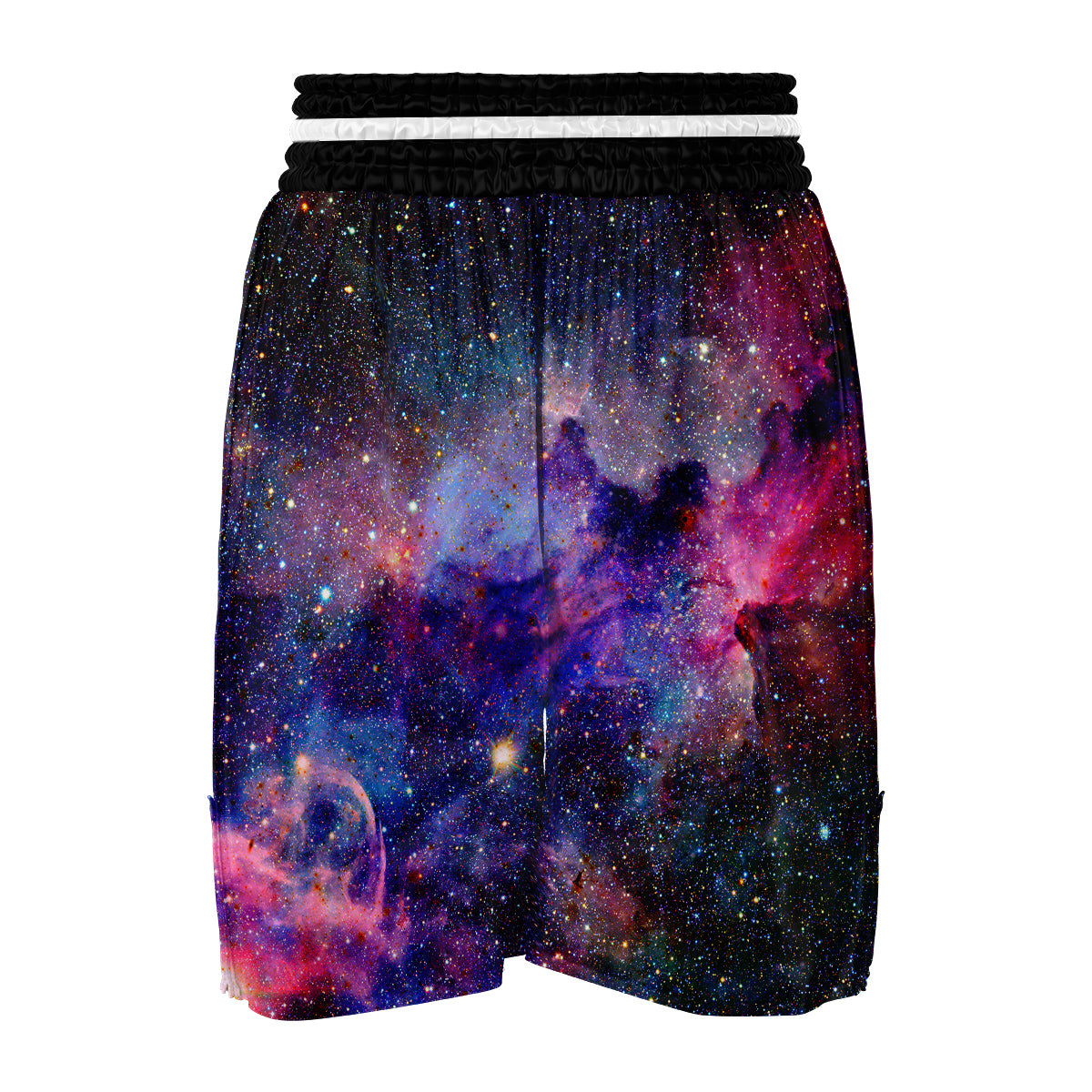Space Galaxy Purple Stardust Print Boxing Shorts-grizzshop