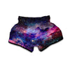 Space Galaxy Purple Stardust Print Muay Thai Boxing Shorts-grizzshop