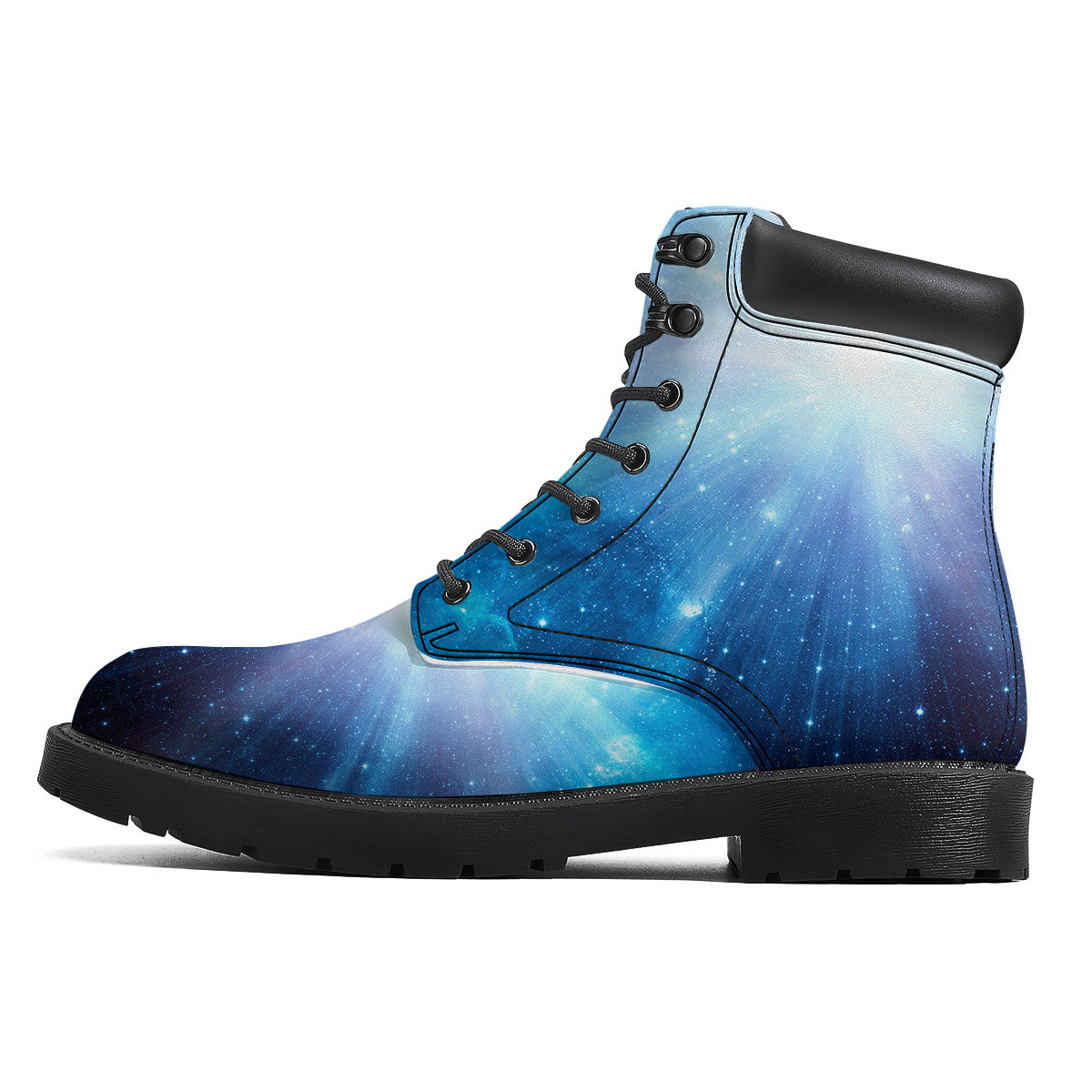 Space Light Blue Print Boots-grizzshop