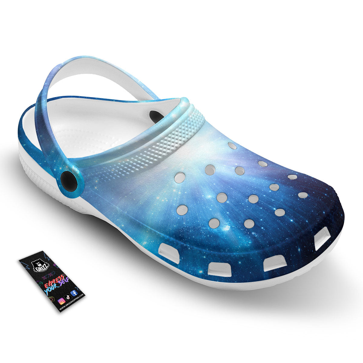 Space Light Blue Print Clog-grizzshop