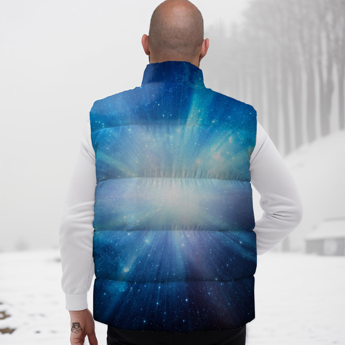 Space Light Blue Print Down Vest