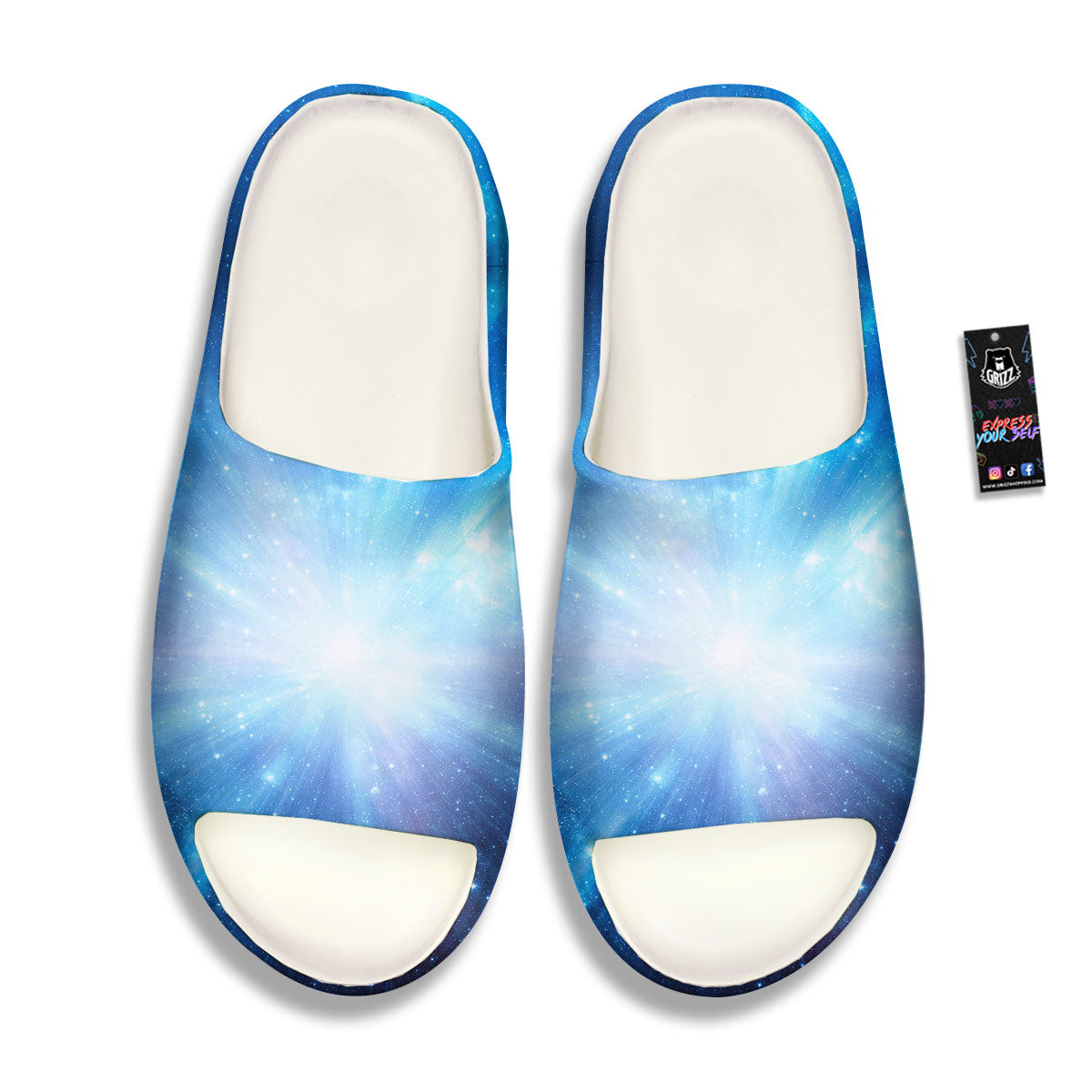 Space Light Blue Print Sandals-grizzshop