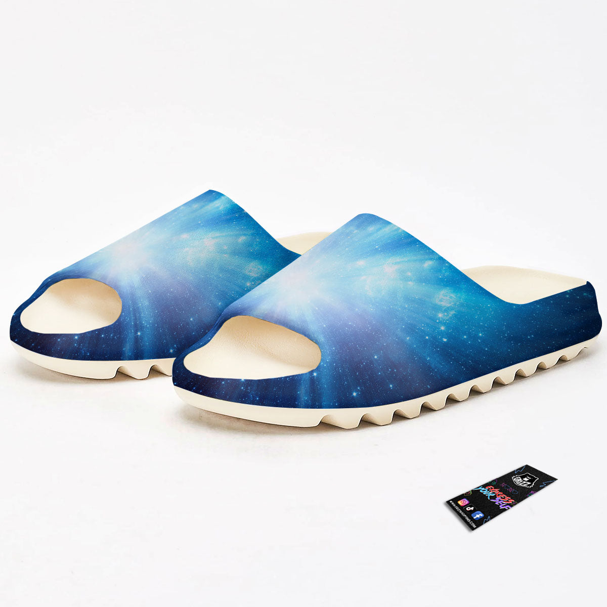 Space Light Blue Print Sandals-grizzshop