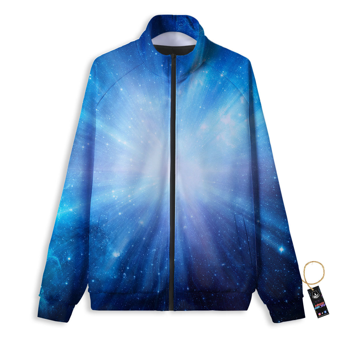 Space Light Blue Print Track Jacket-grizzshop