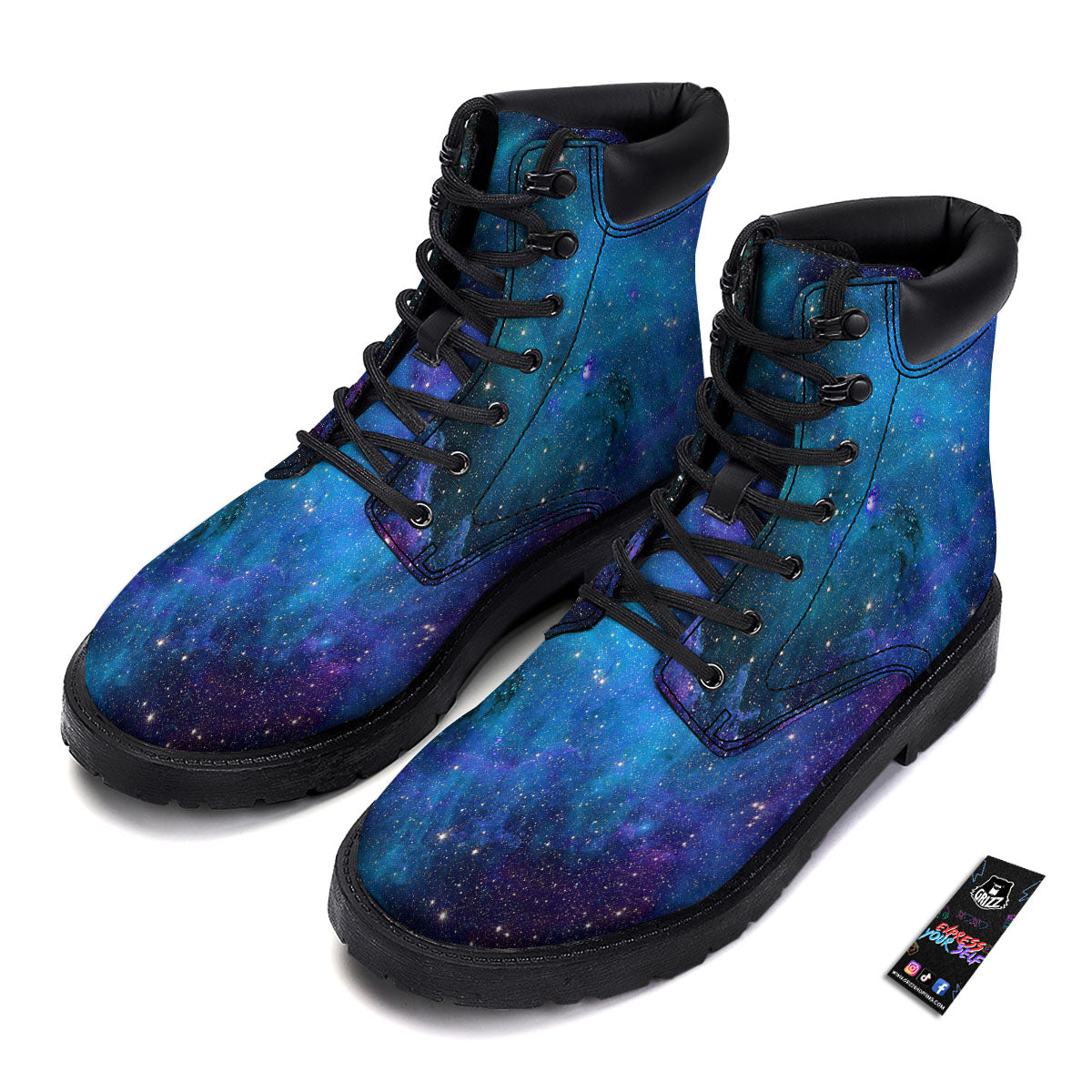 Space Nebula Print Boots-grizzshop