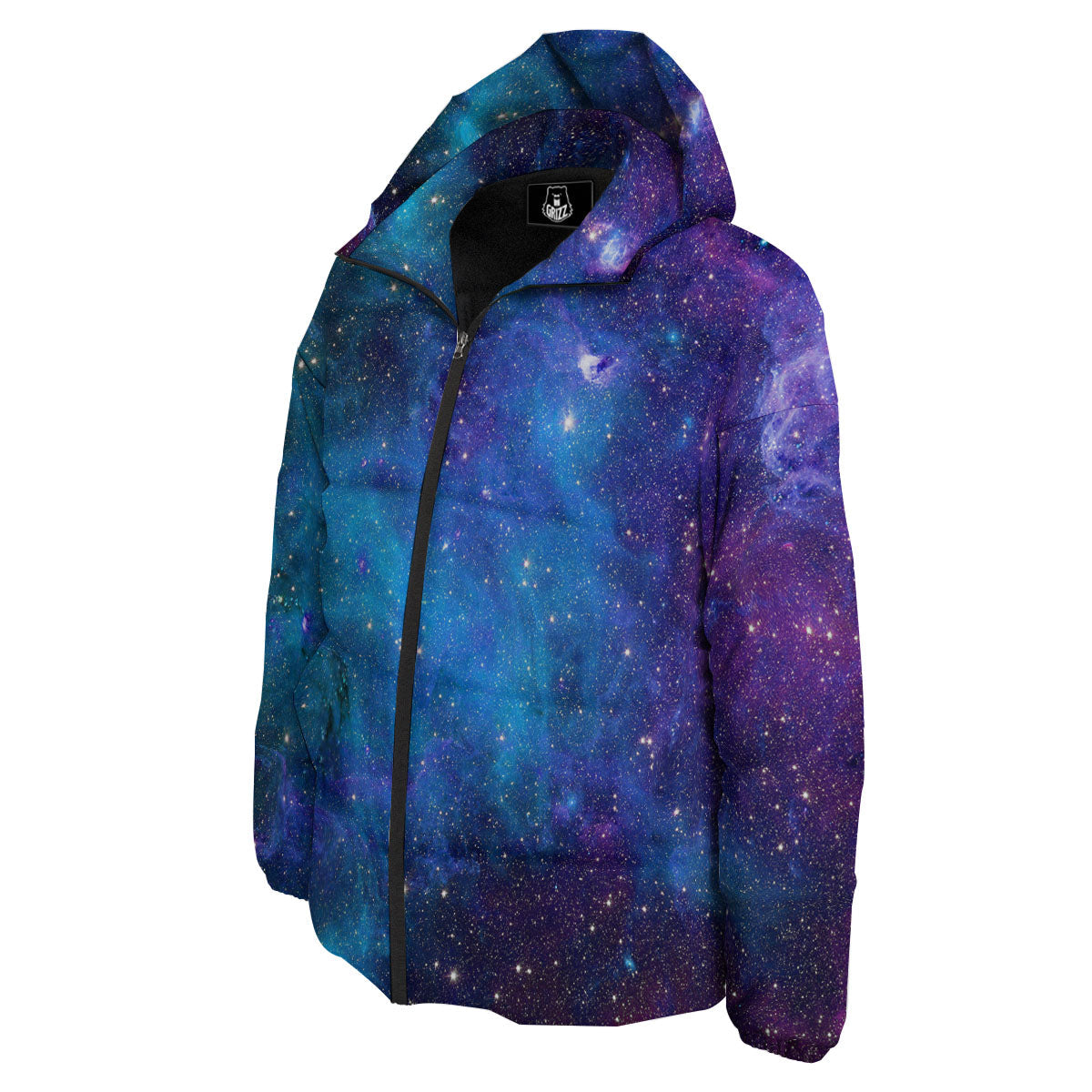 Space Nebula Print Down Jacket-grizzshop