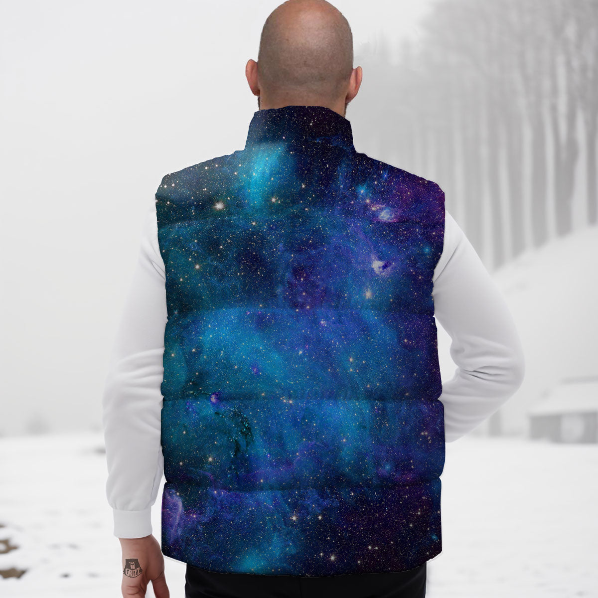 Space Nebula Print Down Vest