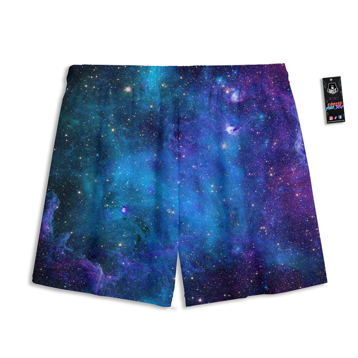 Space Nebula Print Mesh Shorts