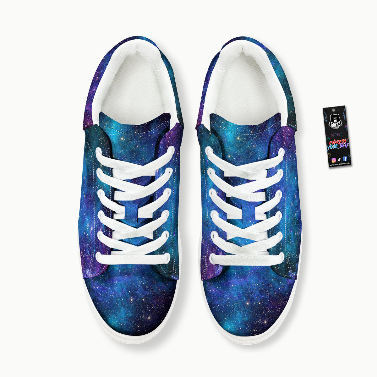 Space Nebula Print Platform Shoes-grizzshop