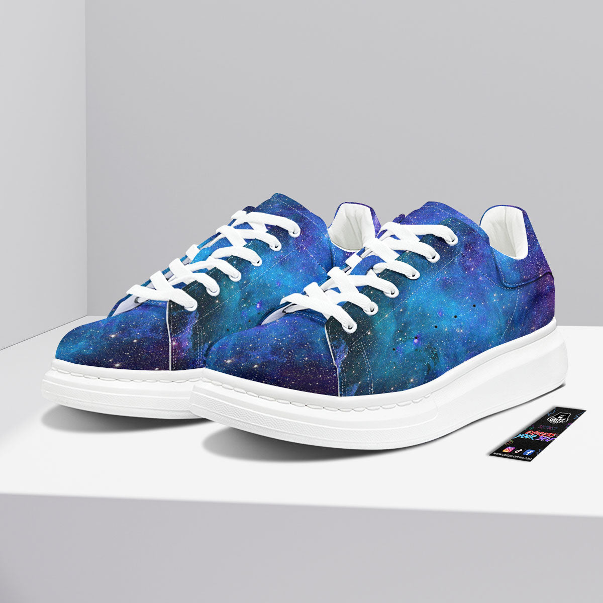Space Nebula Print Platform Shoes-grizzshop