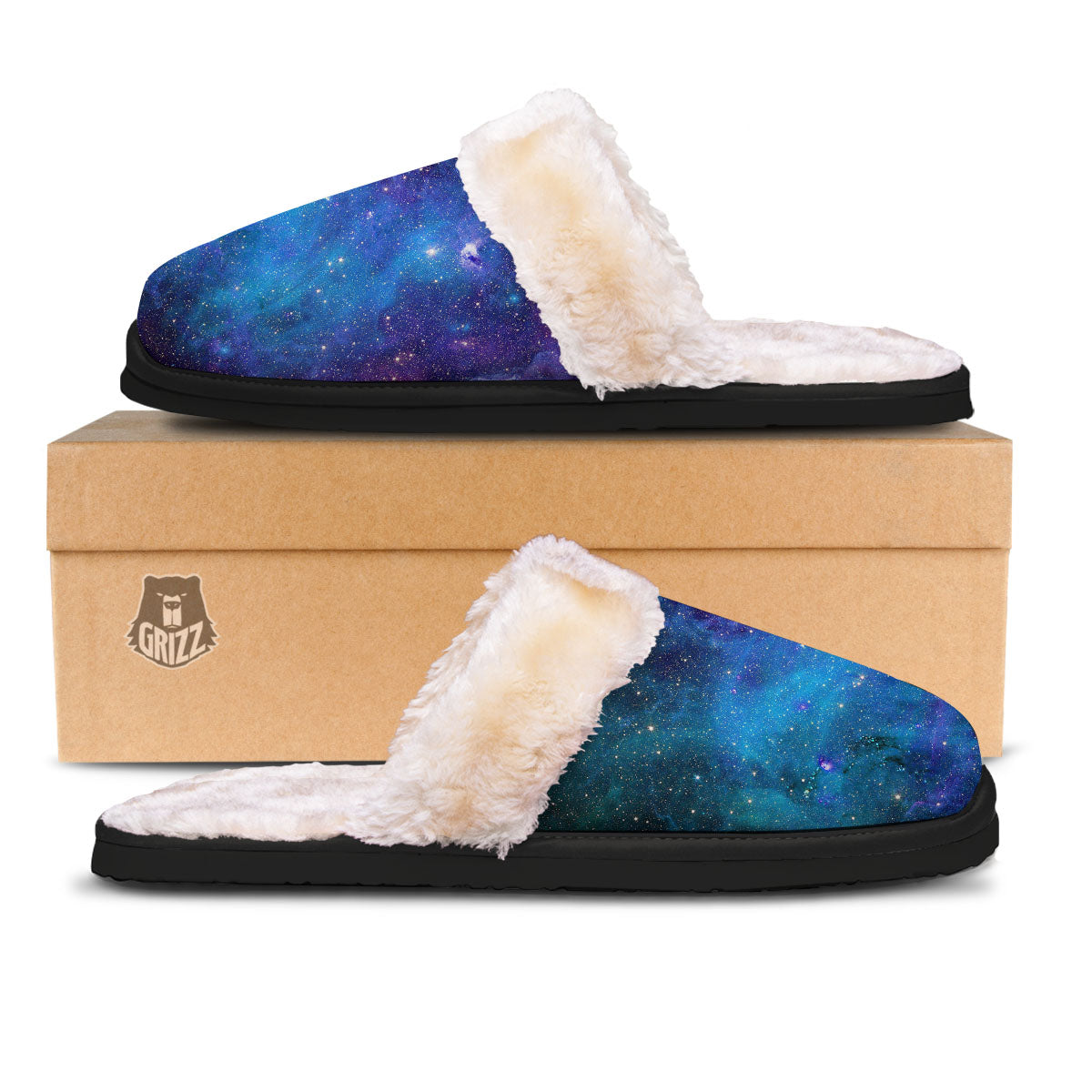 Space Nebula Print Slippers-grizzshop