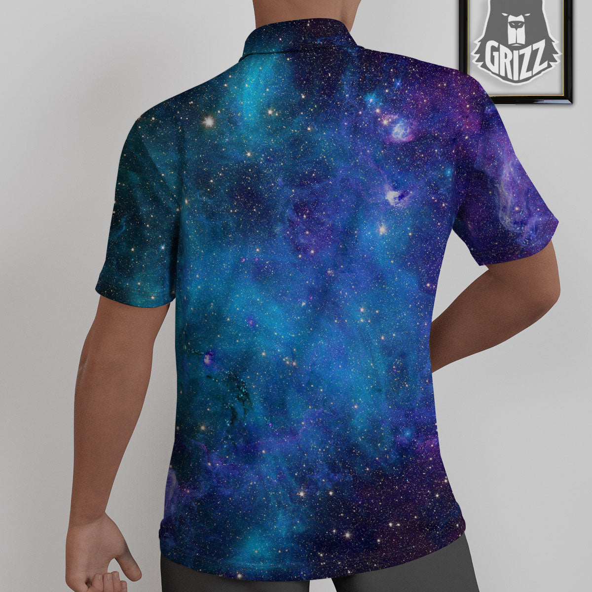 Space Nebula Print Untucked Shirts-grizzshop
